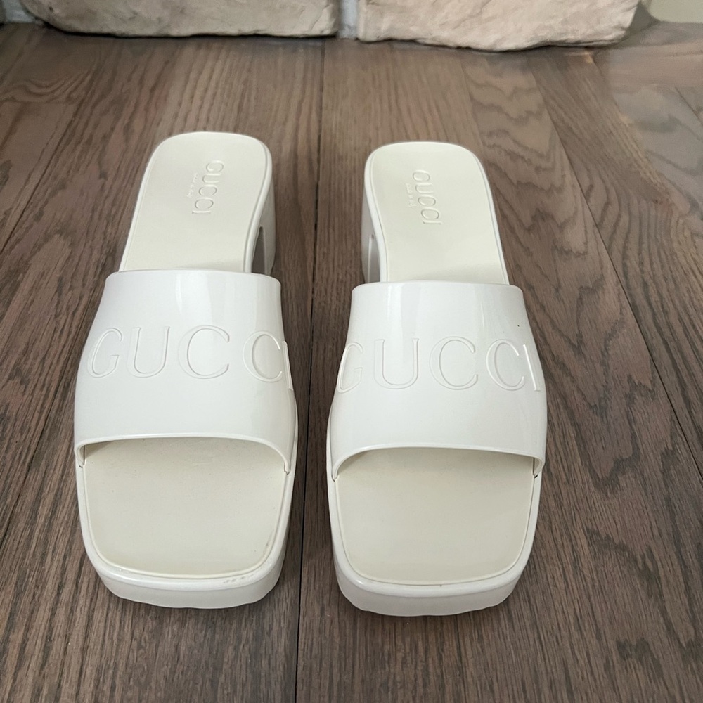 Gucci Women's White Slide Sandals
